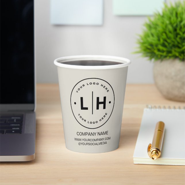 Modern Personalized Logo Business Paper Cups (Insitu)
