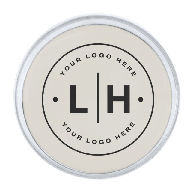 Modern Personalized Logo Business Silver Finish Lapel Pin (Front)