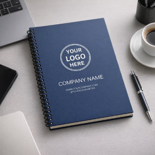 Modern Personalized Logo Navy Blue Corporate Notebook