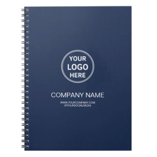 Modern Personalized Logo Navy Blue Corporate Notebook