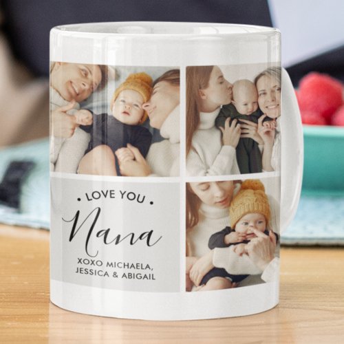 Modern Personalized Love You Nana 9_Photo Coffee Mug