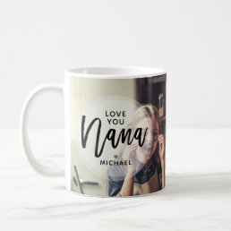 Modern Personalized Love You Nana Photo Coffee Mug