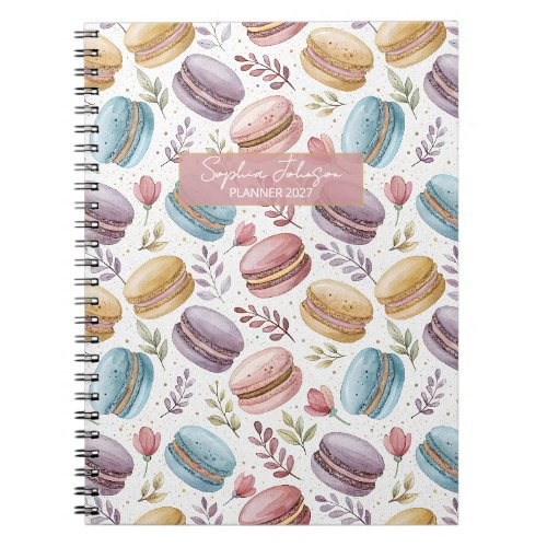 Modern Personalized Macaron Desserts Notebook