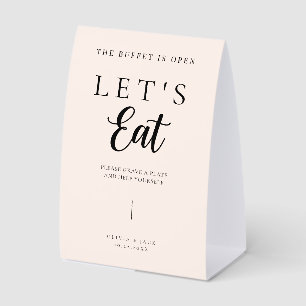 Modern Personalized Minimalistic Wedding Food Paper Table Tent