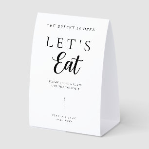 Modern Personalized Minimalistic Wedding Food Paper Table Tent