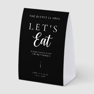 Modern Personalized Minimalistic Wedding Food  Paper Table Tent