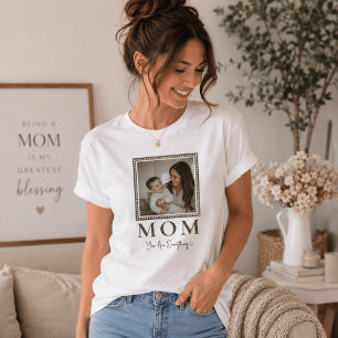 Modern Personalized Mom Photo T-Shirt Gift