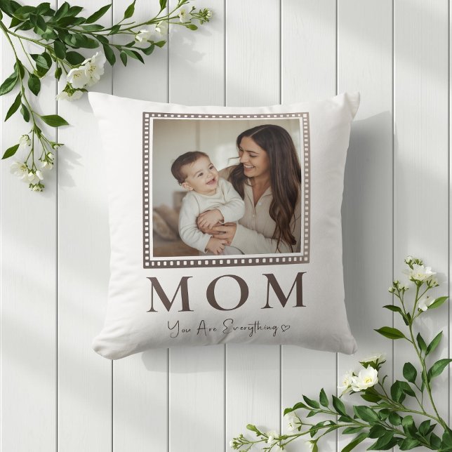 Modern Personalized Mom Photo Throw Pillow (Creator Uploaded)
