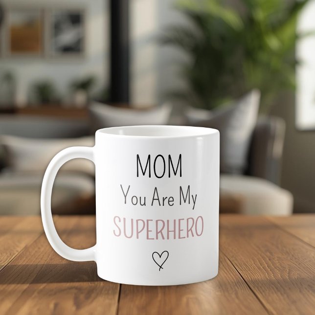 Modern Personalized Mom Superhero Photo Collage Coffee Mug (Creator Uploaded)