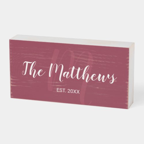 Modern Personalized Monogram and Family Name Red