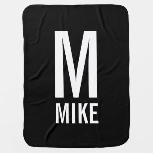 Modern Personalized Monogram and Name Baby Blanket
