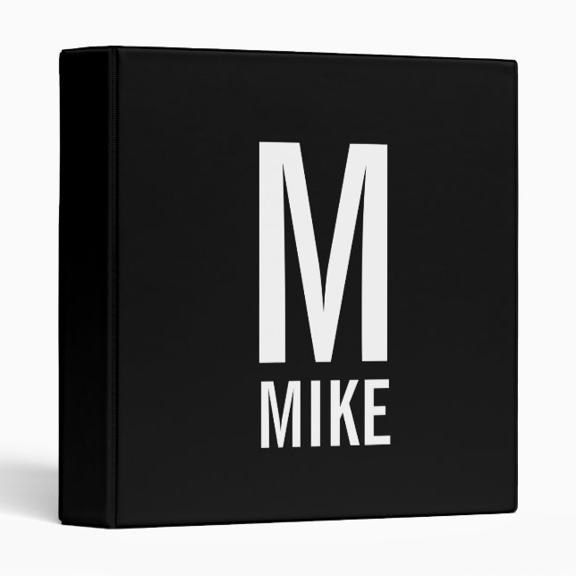 Modern Personalized Monogram and Name Binder (Front/Spine)