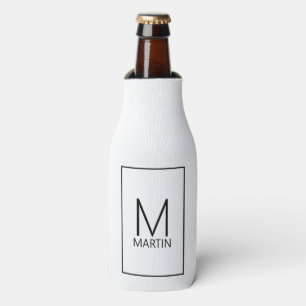 Modern Personalized Monogram and Name Bottle Coole Bottle Cooler