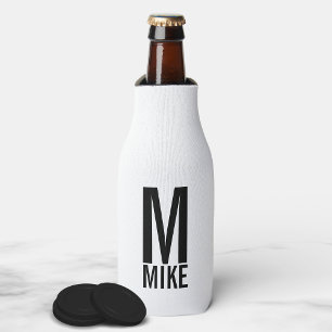 Modern Personalized Monogram and Name Bottle Cooler