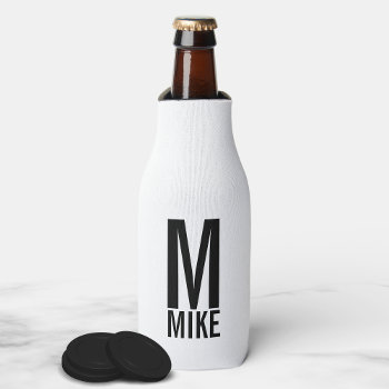 Modern Personalized Monogram And Name Bottle Cooler by manadesignco at Zazzle