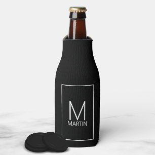 Modern Personalized Monogram and Name Bottle Cooler