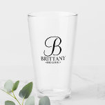 Modern Personalized Monogram and Name Bridesmaid Glass<br><div class="desc">Modern Personalized Bridesmaid Glass
featuring personalized monogram in elegant script font style with bridesmaid's name and title in classic serif font style.

Also perfect for maid of honor,  mother of the bride and more.</div>