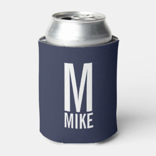 Modern Personalized Monogram and Name Can Cooler