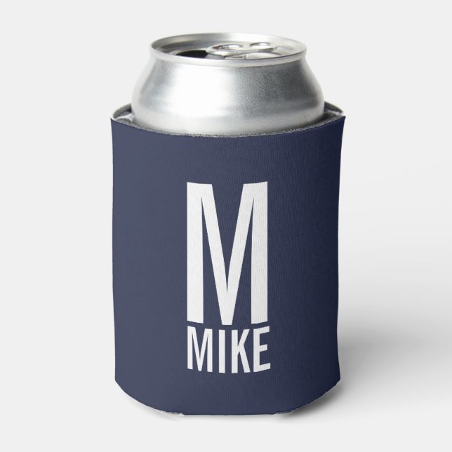 Modern Personalized Monogram and Name Can Cooler (Can Front)