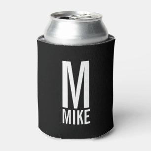 Modern Personalized Monogram and Name Can Cooler