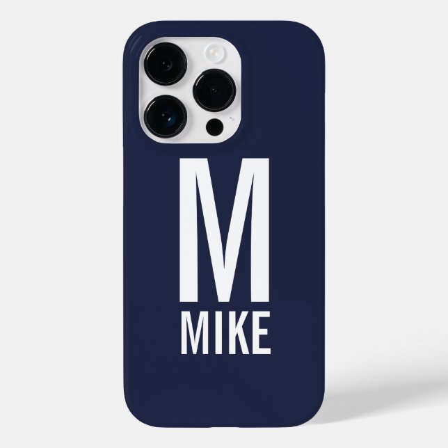 Modern Personalized Monogram and Name Case-Mate iPhone Case (Back)
