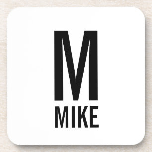Modern Personalized Monogram and Name Coaster