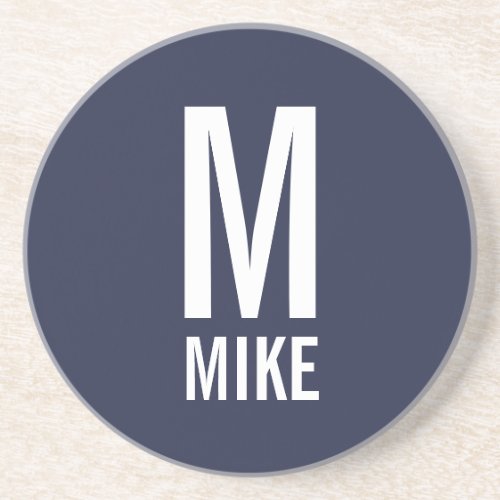 Modern Personalized Monogram and Name Coaster