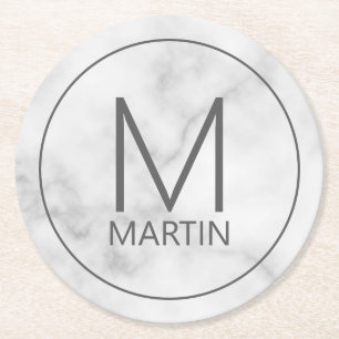 Modern Personalized Monogram and Name Coaster