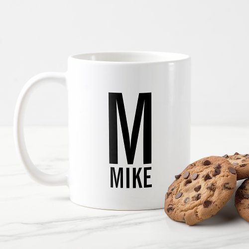 Modern Personalized Monogram and Name Coffee Mug