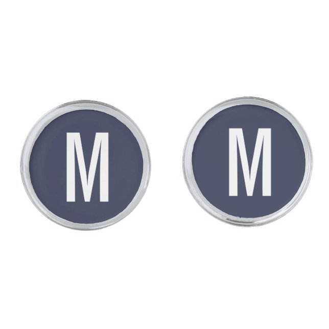 Modern Personalized Monogram and Name Cufflinks (Front)