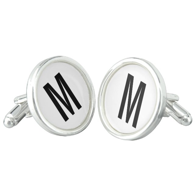 Modern Personalized Monogram and Name Cufflinks (Angled)