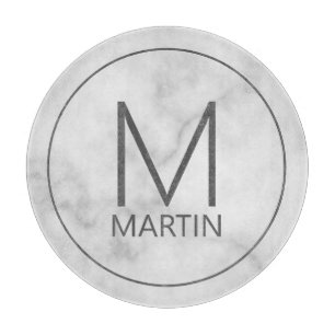 Modern Personalized Monogram and Name Cutting Boar Board