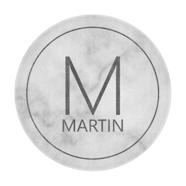 Modern Personalized Monogram and Name Cutting Boar Board (Front)