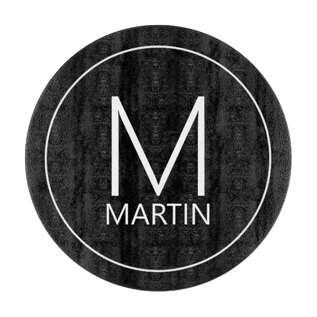 Modern Personalized Monogram and Name Cutting Boar Board (Front)