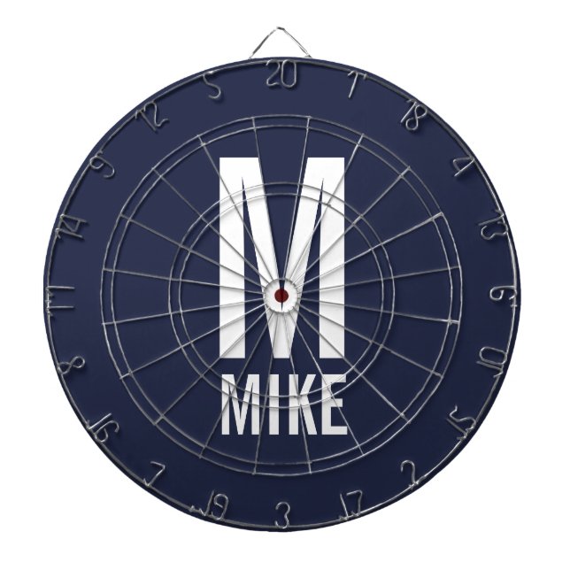Modern Personalized Monogram and Name Dart Board (Front)