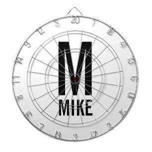 Modern Personalized Monogram and Name Dart Board