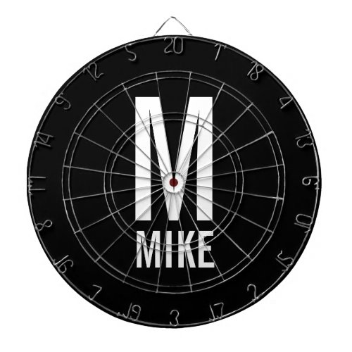 Modern Personalized Monogram and Name Dartboard