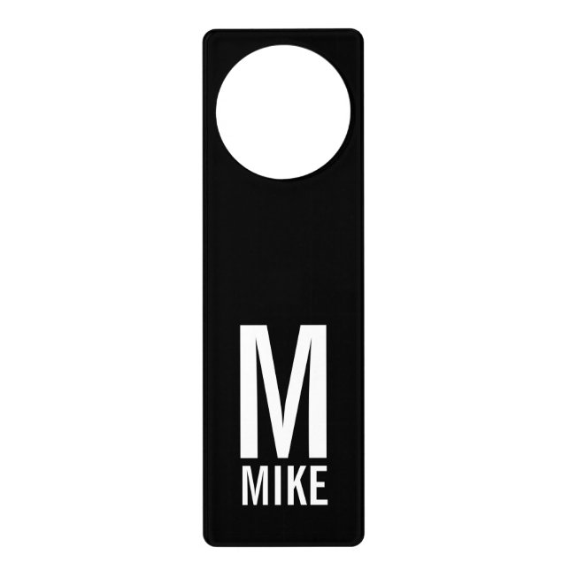 Modern Personalized Monogram and Name Door Hanger (Front)