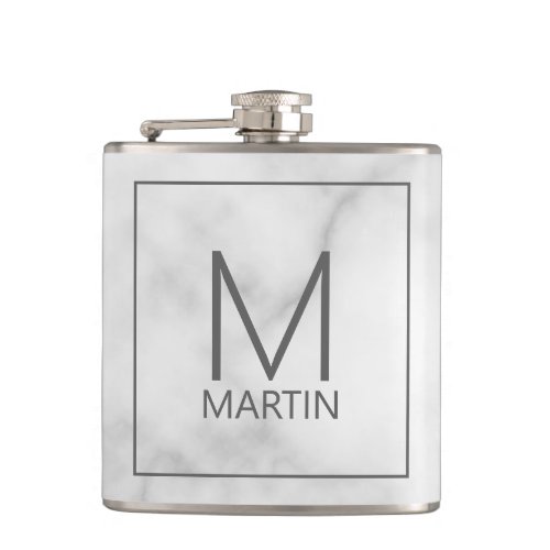 Modern Personalized Monogram and Name Flask