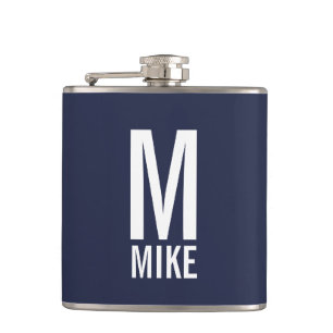 Modern Personalized Monogram and Name Flask