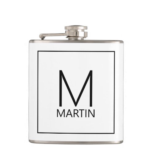 Modern Personalized Monogram and Name Flask