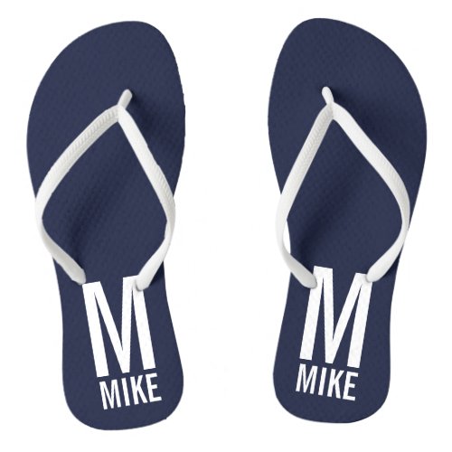 Modern Personalized Monogram and Name Flip Flops