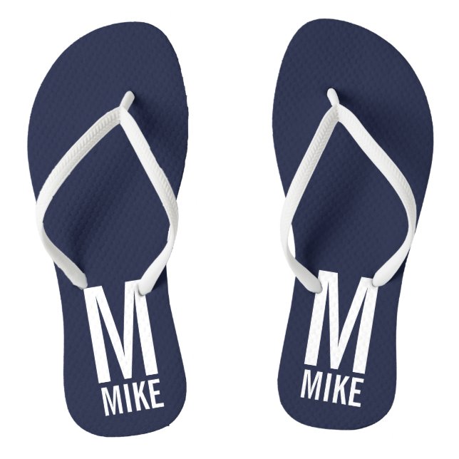 Modern Personalized Monogram and Name Flip Flops (Footbed)