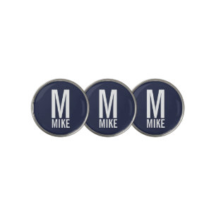 Modern Personalized Monogram and Name Golf Ball Marker