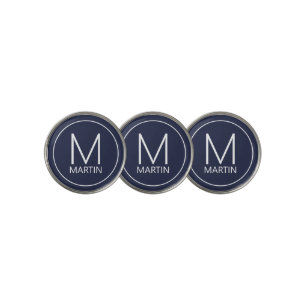 Modern Personalized Monogram and Name Golf Ball Marker