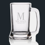Modern Personalized Monogram and Name Groomsman Stein<br><div class="desc">Modern Personalized Groomsman Gifts
featuring personalized monogram,  groomsman's name and title in classic serif font style.

Also perfect for best Man,  father of the bride and more.</div>