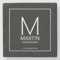 Modern Personalized Monogram and Name Groomsmen St