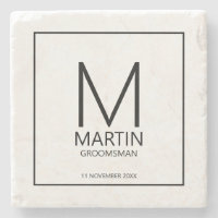 Modern Personalized Monogram and Name Groomsmen