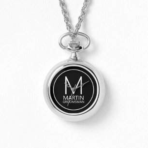 Modern Personalized Monogram and Name Groomsmen Watch