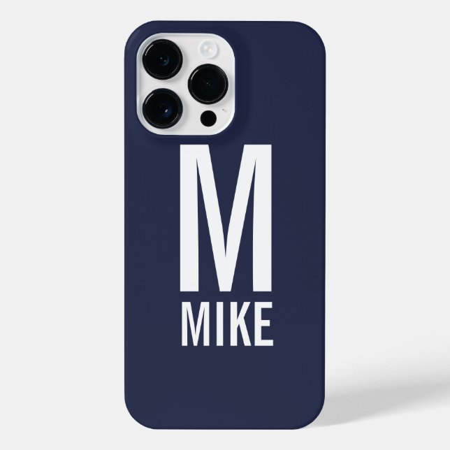 Modern Personalized Monogram and Name iPhone Case (Back)